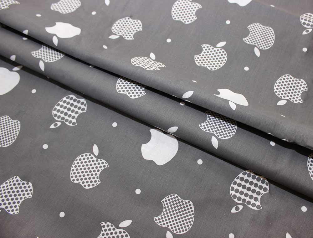 Тканина для постільної білизни Бязь "Gold" Lux "Apple (сірий)" GL1125