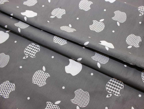 Тканина для постільної білизни Бязь "Gold" Lux "Apple (сірий)" GL1125