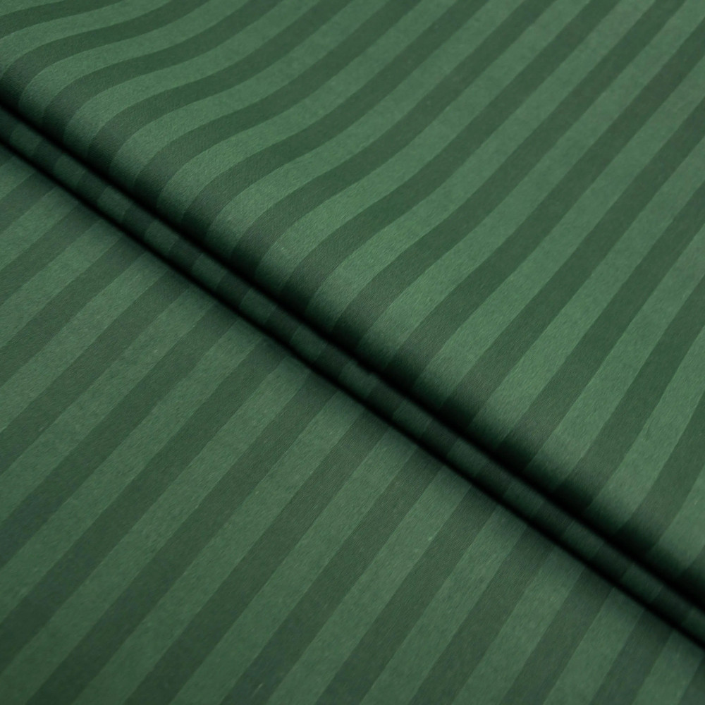 Простынь на резинке (90*200*25) в полоску зелёная №10034