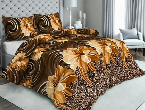 Ткань для постельного белья Бязь "Gold" Lux "Цветочный принт (стилизированный, абстрактный)" GL338