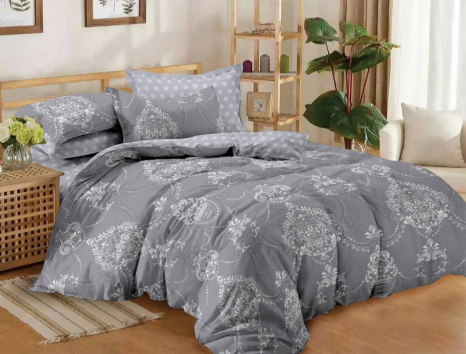 Семейный набор хлопкового постельного белья из Сатина №396АВ Черешенка™