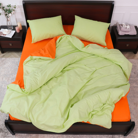 Двоспальний набір однотонної постільної білизни 180*220 із Бязі "Gold" №155517AB Черешенка™