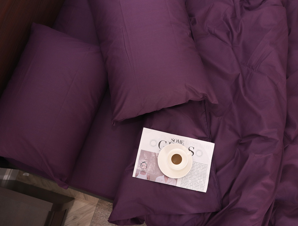 Полуторний набір однотонної постільної білизни 150*220 із Бязі "Gold" №511065 Черешенка™