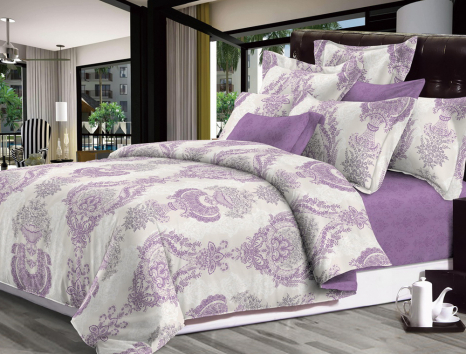 Двоспальний набір постільної білизни 180*220 із Сатину №815AB Черешенка™