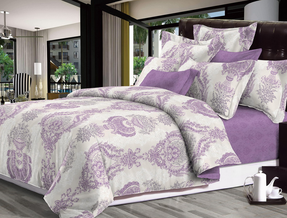 Двоспальний набір постільної білизни 180*220 із Сатину №815AB Черешенка™