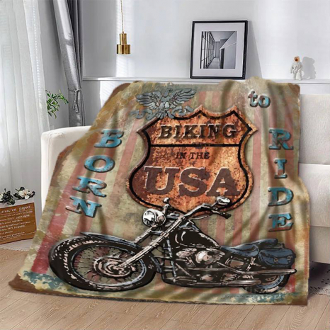 Плед с 3D-принтом 160*200 "Мотоцикл Винтаж" №20222330