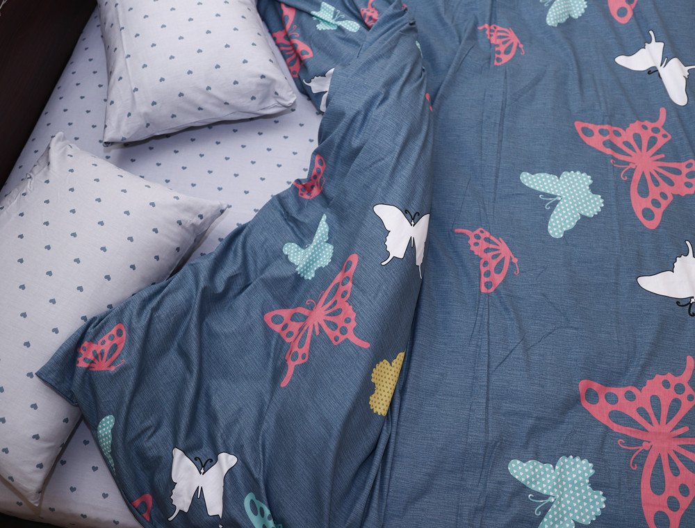 Двоспальний набір постільної білизни 180*220 із Сатину №8018AB Черешенка™