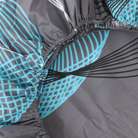 Простирадло на резинці (160*200*25) сіре з абстрактним принтом №668170