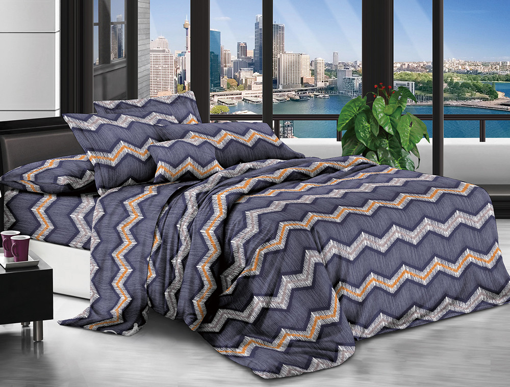 Ткань для постельного белья Бязь "Gold" Lux "Фигурные волны" GL3910