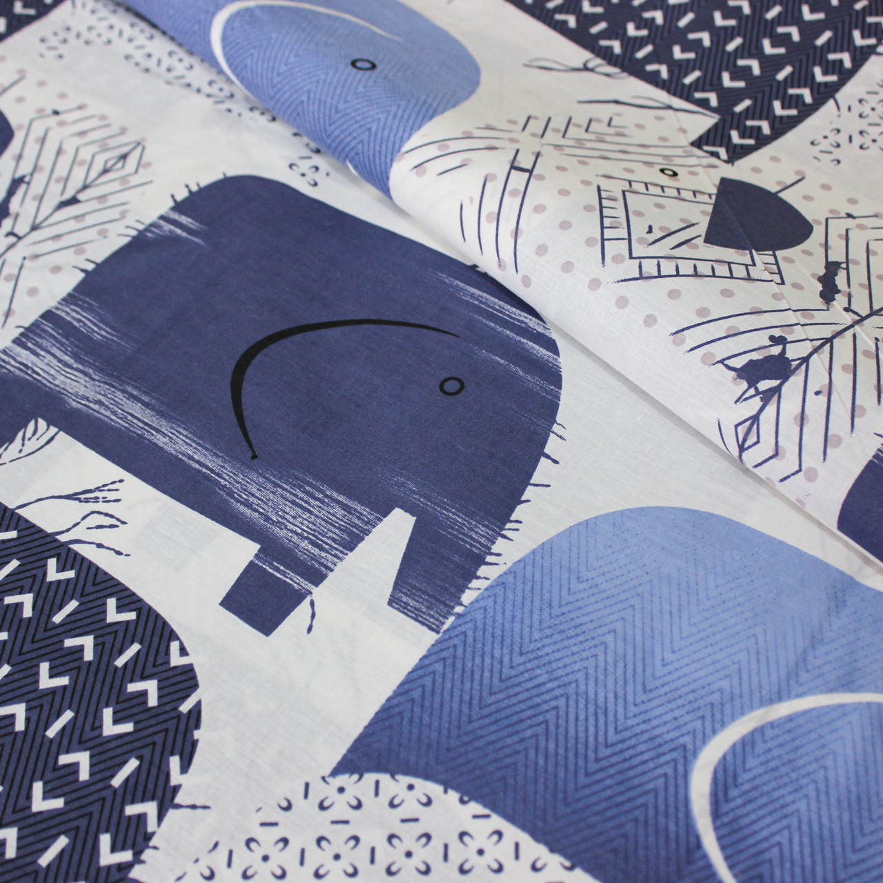 Ткань для постельного белья Бязь "Gold" Lux детская "Слон" GLB190 (A+B) - (50м+50м)