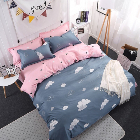 Ткань для постельного белья Бязь "Gold" Lux "Объемные облака" GL1504 (A+B) - (50м+50м)