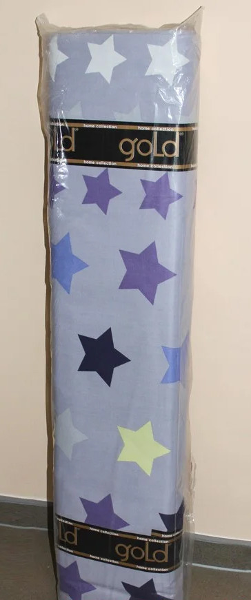 Ткань для постельного белья Бязь "Gold" Lux "Звезды (серый)" GL191