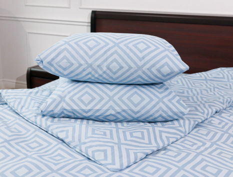 Полуторний набір постільної білизни з ромбами 150*220 із Бязі "Gold" №151506 Черешенька™