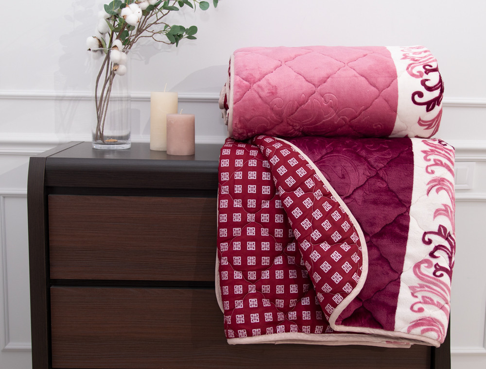 Євро флісове стьобане покривало №55047