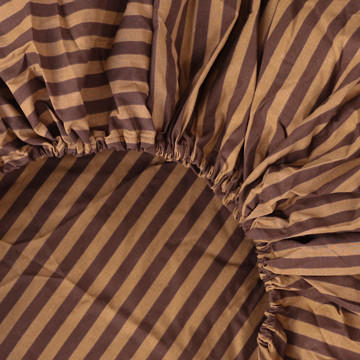 Простынь на резинке (90*200*25) шоколадная в полоску №10028