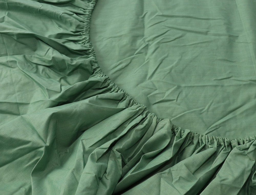 Простирадло на резинці (140*200*25) зелене №1052