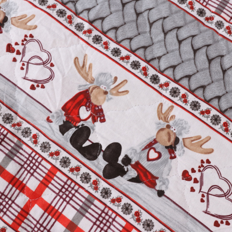 Двоспальне стьобане покривало байка/мікрофібра №55098R