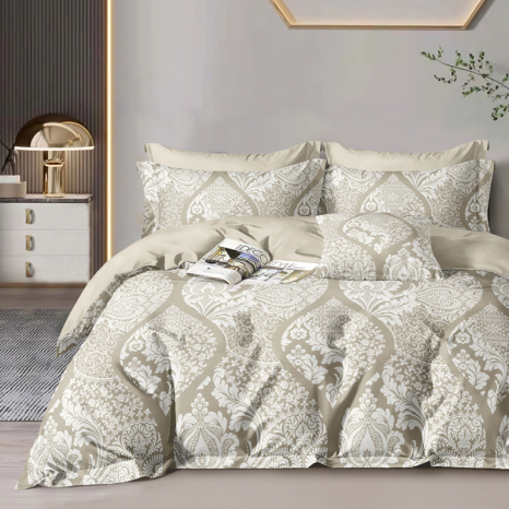 Полуторний набір постільної білизни 150*220 із Сатину №44307 Черешенка™