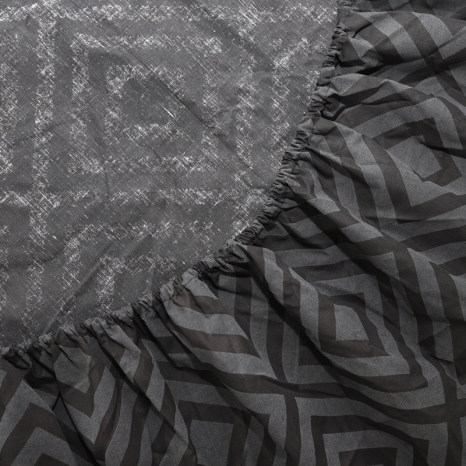 Простирадло на резинці (140*200*25) чорний ромб №132