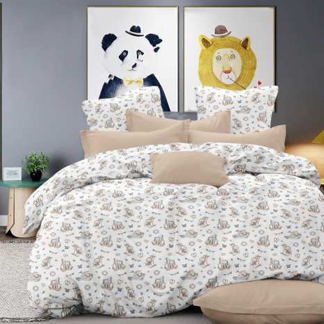 Ткань для постельного белья Бязь "Gold" Lux детская GL17760grey