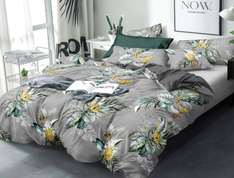 Двоспальний набір постільної білизни 180*220 із Сатину №032AB Черешенка™