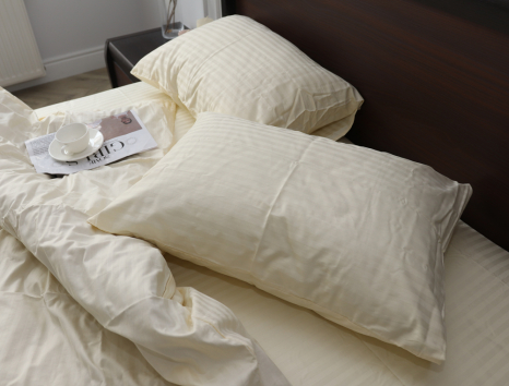 Евро макси набор постельного белья 200*220 из Страйп Сатина №11-0507 Черешенка™