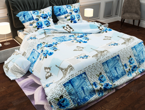 Тканина для постільної білизни Бязь "Gold" Lux GL3983blue