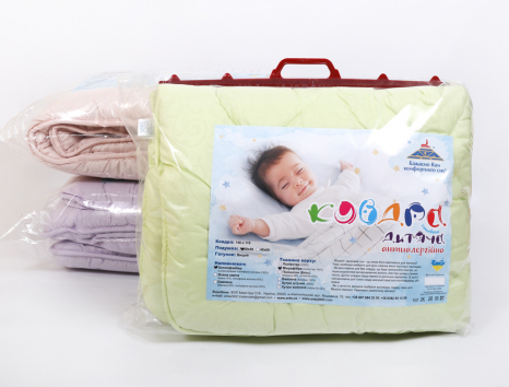 Комплект дитяча ковдра 105x135 + подушка 50x50 (мікрофібра/холлофайбер) №2105