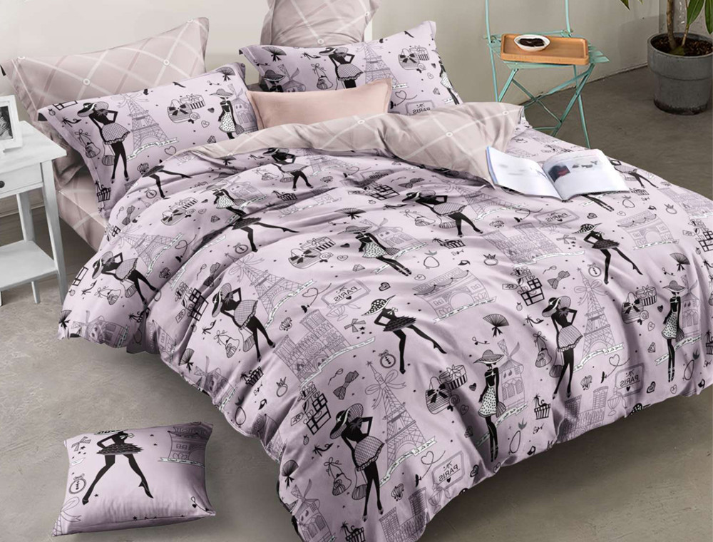 Полуторний набір постільної білизни 150*220 із Ранфорсу №183170 Черешенка™