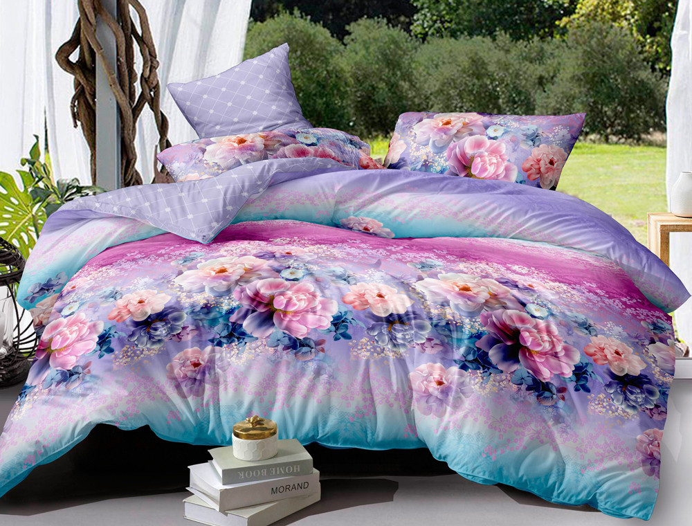 Двоспальний набір постільної білизни 180*220 із Сатину №8010AB Черешенка™