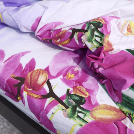 Семейный набор хлопкового постельного белья из Бязи "Gold" №15545 Черешенка™