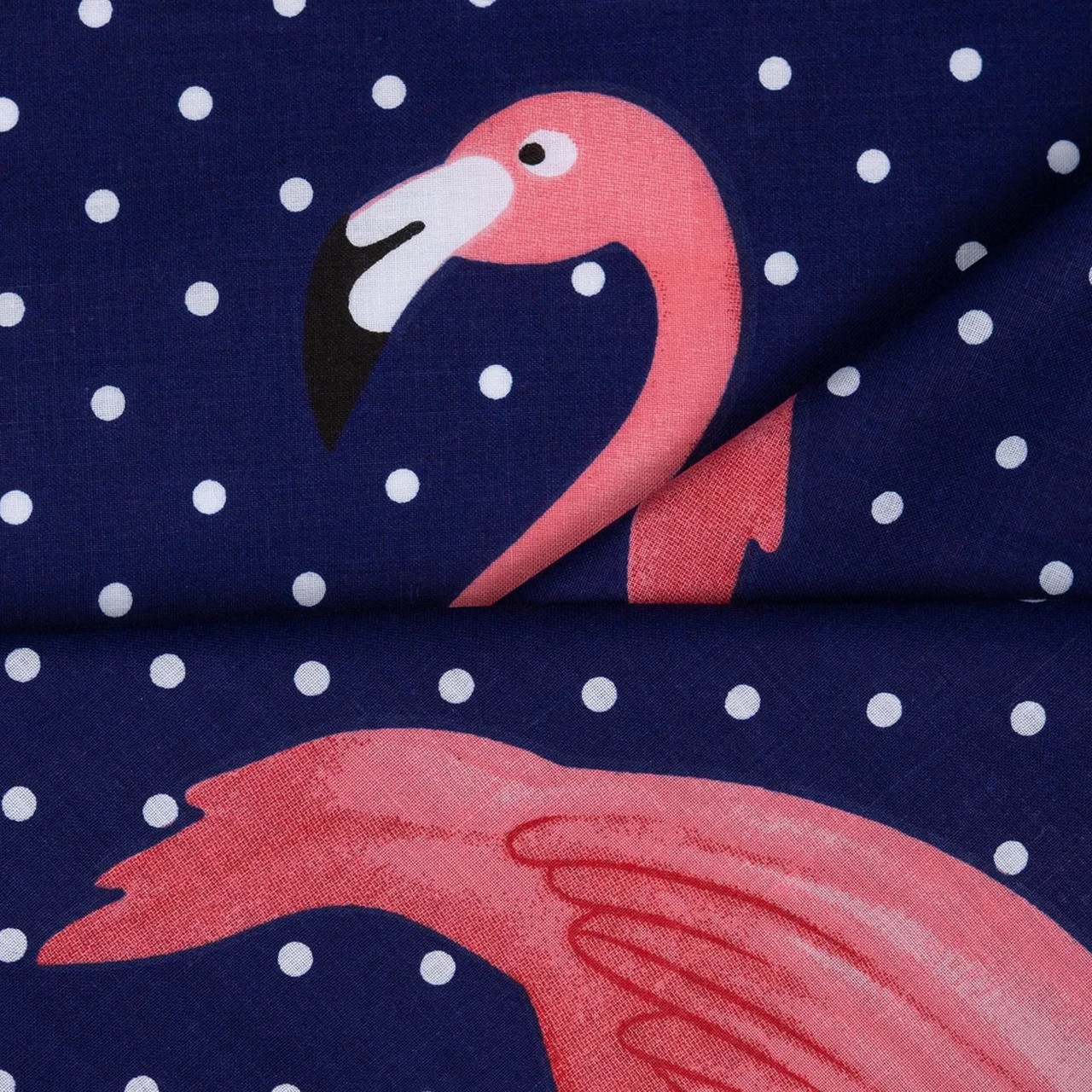 Тканина для постільної білизни Бязь "Gold" Lux "Симпатичний фламінго" GL1360 (A+B) - (50м+50м)