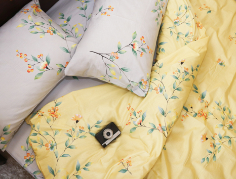 Евро макси набор постельного белья 200*220 из Сатина №869AB Черешенка™