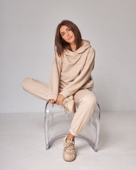 Жіночий спортивний костюм з капюшоном (Розмір M) какао №20222163