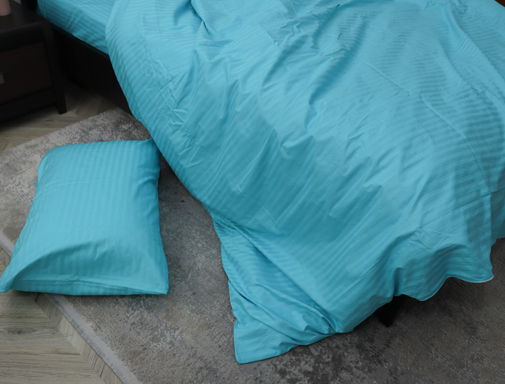 Семейный набор хлопкового постельного белья из Страйп Сатина №543618 KRISPOL™