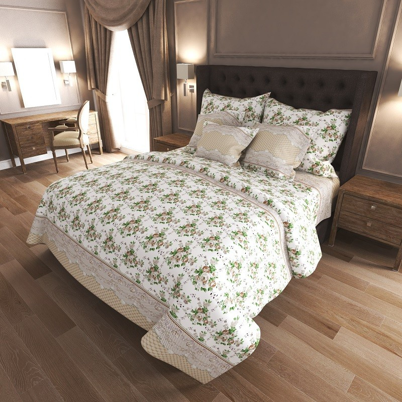 Ткань для постельного белья Бязь "Gold" Lux GL7506brown