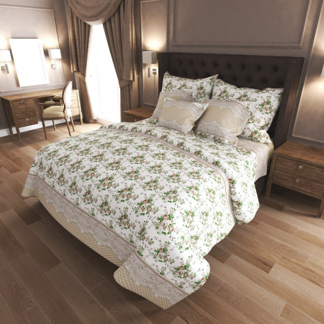 Ткань для постельного белья Бязь "Gold" Lux GL7506brown