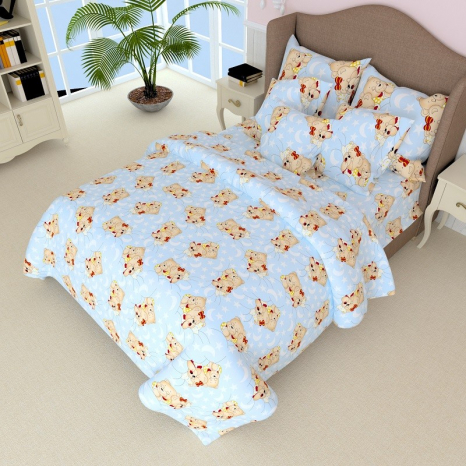 Ткань для постельного белья Бязь "Gold" Lux детская GLB0292blue