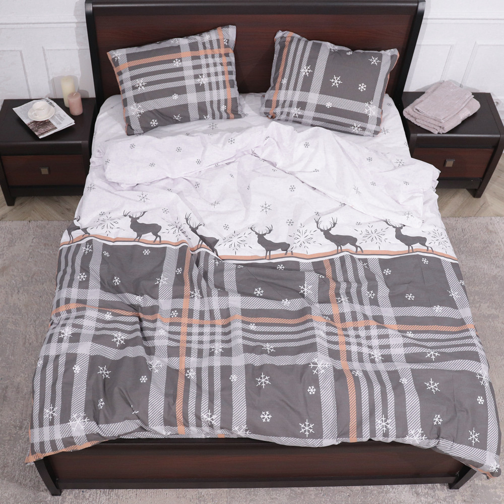 Евро макси набор постельного белья 200*220 из Бязи "Gold" №157967grey Черешенка™