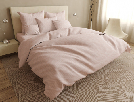 Семейный набор хлопкового постельного белья из Бязи "Gold" с простынью на резинке №14124 Черешенка™