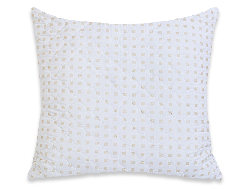 Подушка стьобана 70*70 мікрофібра/холлофайбер (біла) без блискавки