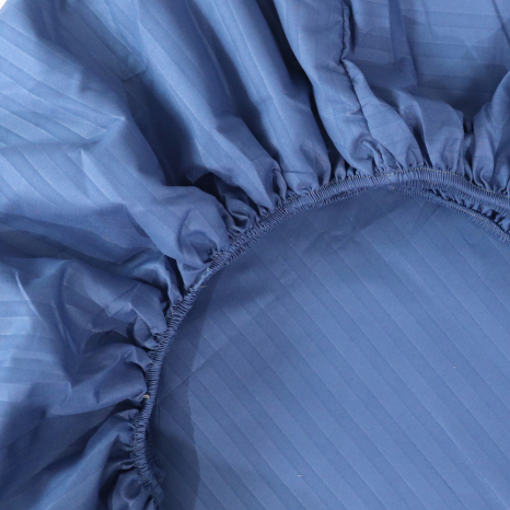 Простирадло на резинці (90*200*25) синя смужка №3410