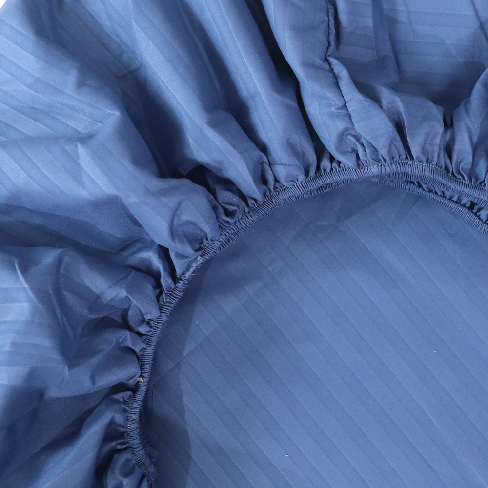 Простирадло на резинці (90*200*25) синя смужка №3410