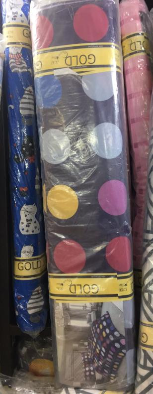 Тканина для постільної білизни Бязь "Gold" Lux "Кольоровий горошок" GL3853