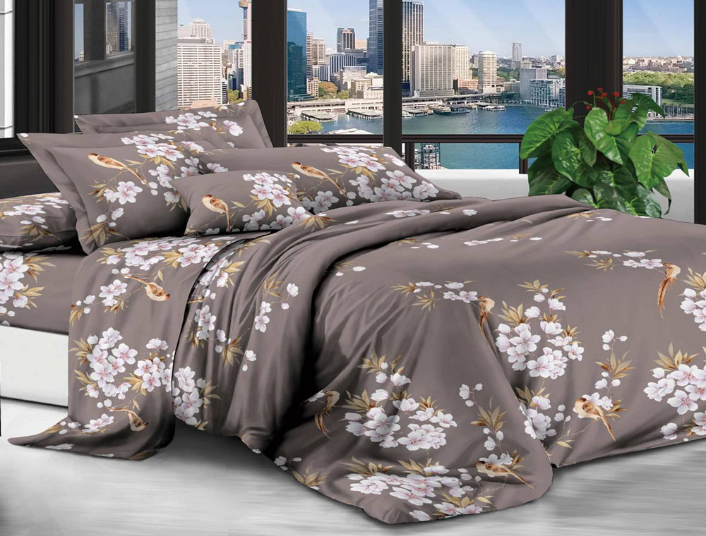 Полуторний набір постільної білизни 150*220 із полікотону №201808 Черешенька™