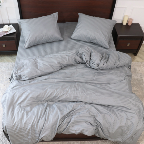 Сімейний набір постільної білизни з Страйп Сатину №545102