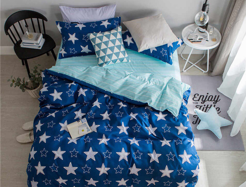 Двуспальный набор постельного белья 180*220 из Сатина №1913AB Черешенка™