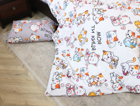 Полуторний набір постільної білизни 150*220 із Бязі "Gold" №618134AB  Черешенка™