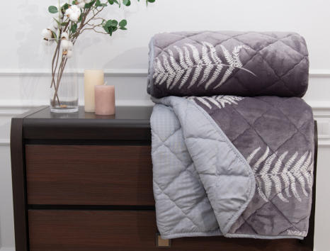 Полуторне флісове стьобане покривало №55017