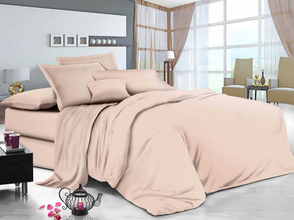 Тканина для постільної білизни Бязь "Gold" Lux однотонна GL1024pudra (50м)